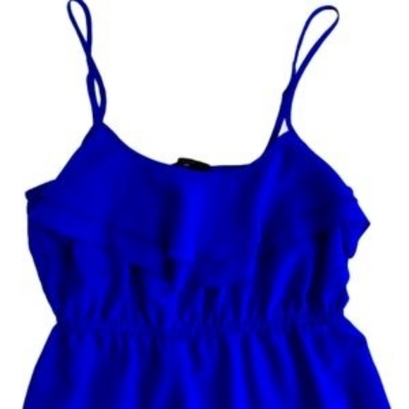 Forever 21 Tops - FOREVER 21 blue spaghetti strap tanktop ruffles